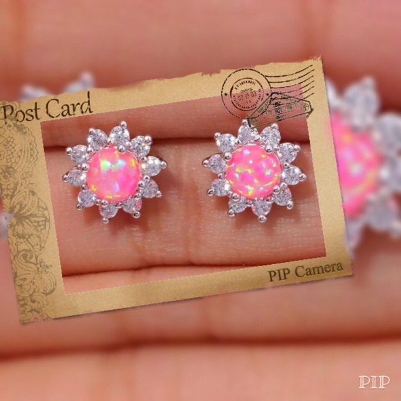 Light Pink Fire Opal earrings - Picture 2 of 3